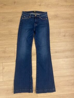 EUC! 7 For All Mankind Dark Blue Flare Jeans Dojo 27